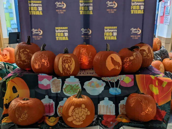 Pumpkin carvings at a Greater Vancouver school