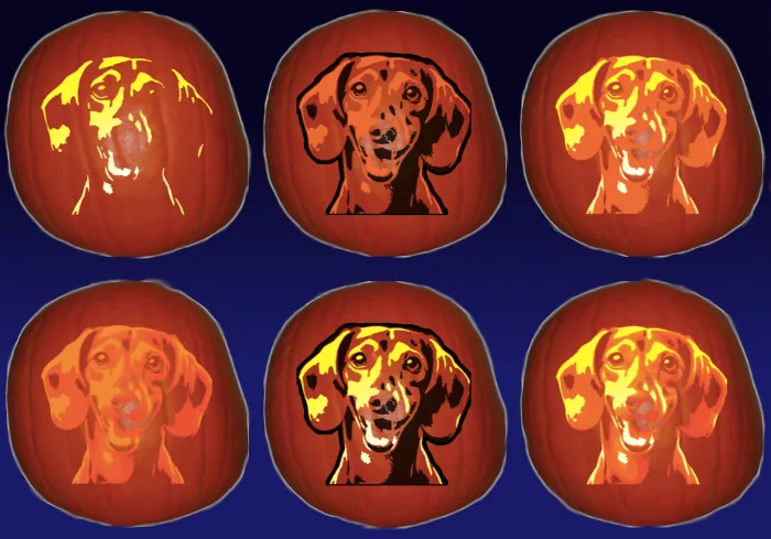 Pumpkin Studio Options menu showing six carving styles