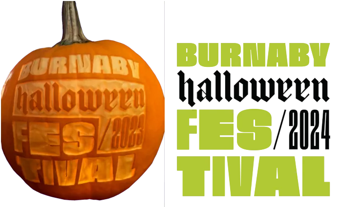 Burnaby Halloween Festival pumpkin and logo